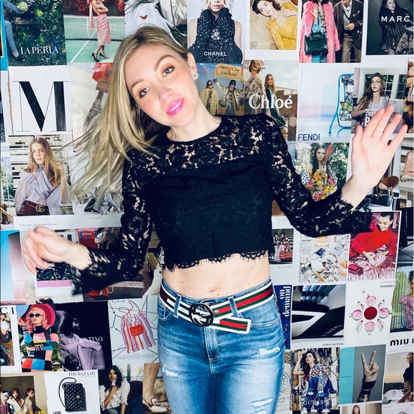 Dian Von Furstenberg Bell Sleeve Black Lace Top - Picture 7 of 13